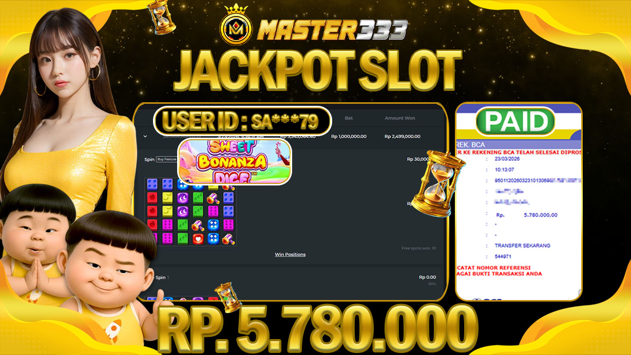 JACKPOT Rp 5.780.000 JUTA DI MASTER333 LANGSUNG DI BAYAR LUNAS
